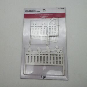Tiny Treasures White Gate Metal Rustic Fence Miniatures Celebrate It